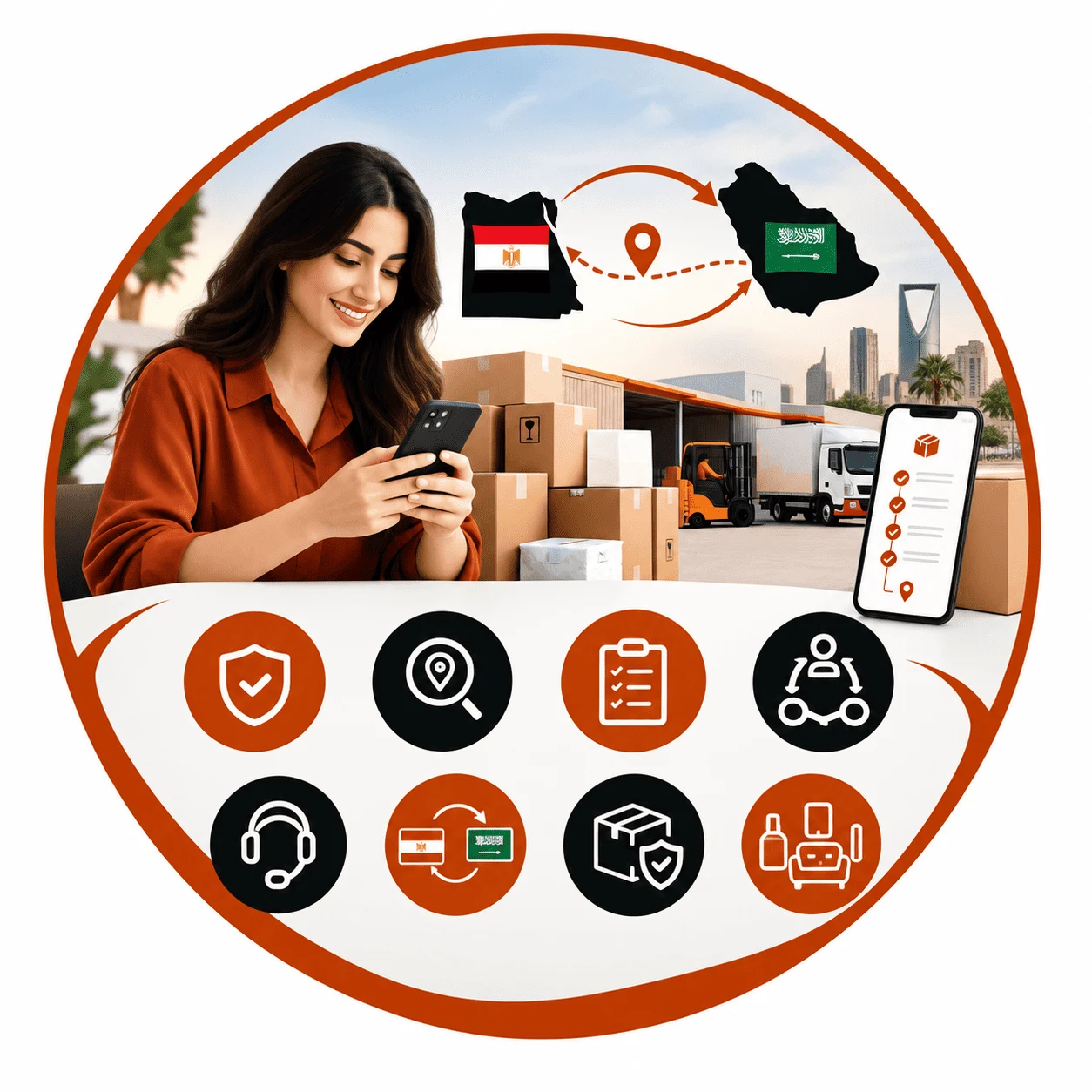 شحن من مصر للسعودية بري وجوي لكل أنواع الشحنات